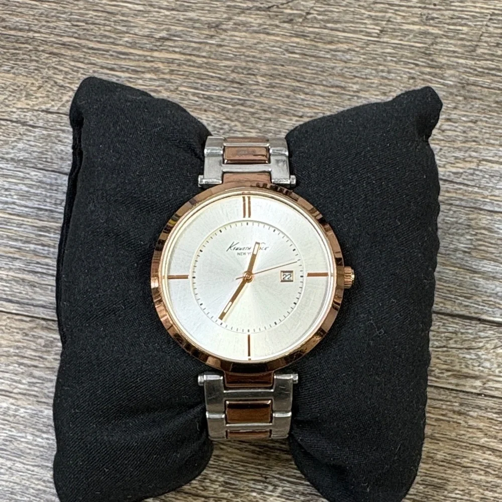 ⌚ Kenneth Cole New York Two-Tone Rose Gold & Silver Watch | Date Window